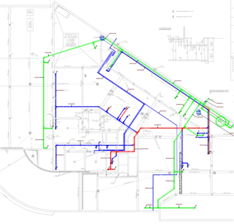 Plan des réseaux de la maison médicale de Carrières-sur-Seine